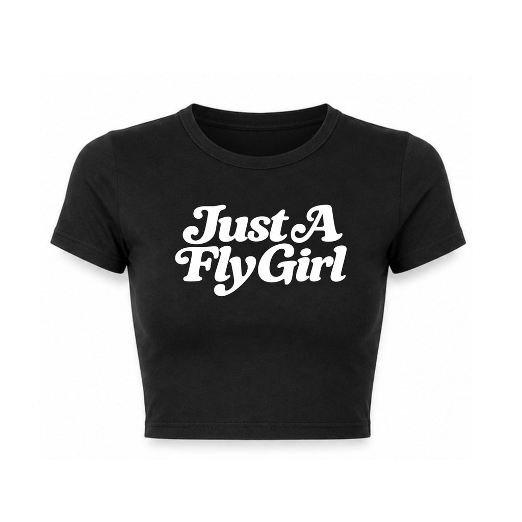 Black Fly Girl Cropped Tee