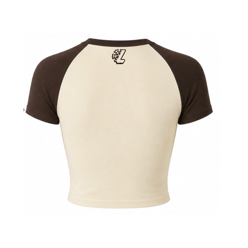 Creme/ Brown Fly Girl Cropped Tee