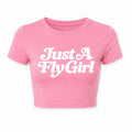 Pink  Fly Girl Cropped Tee